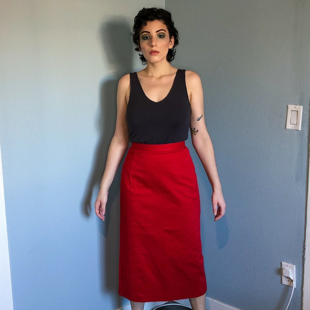 Vintage Forenza Red Pencil Skirt
